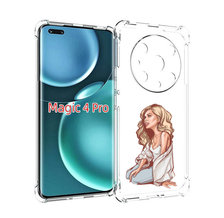 

Чехол MyPads красивая-девушка-в-белом женский для Honor Magic4 Pro, Прозрачный, Tocco