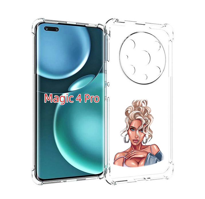 

Чехол MyPads красивая-блондинка женский для Honor Magic4 Pro, Прозрачный, Tocco