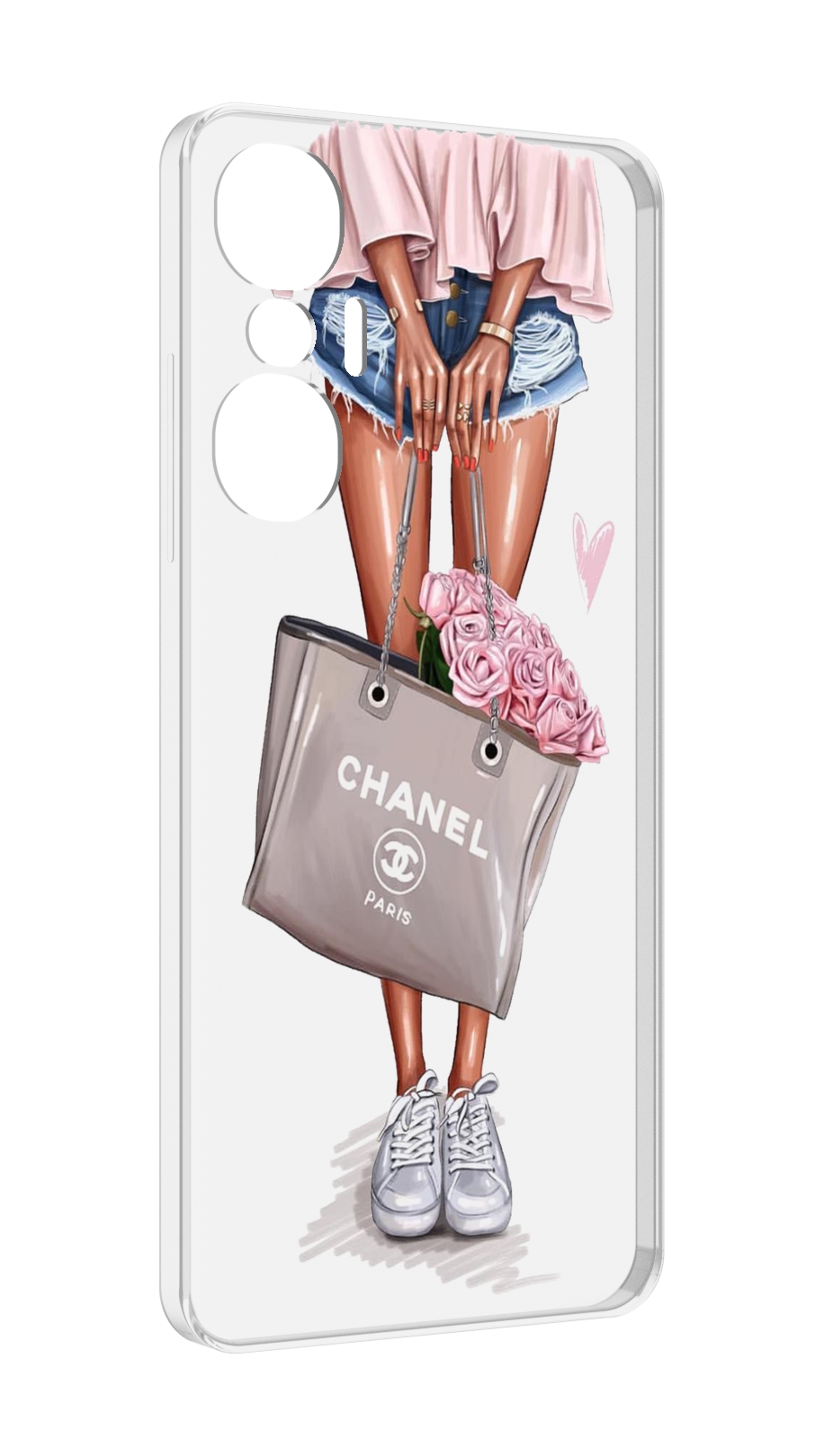 

Чехол MyPads Девушка-с-сумкой женский для Infinix Hot 20S противоударный, Tocco