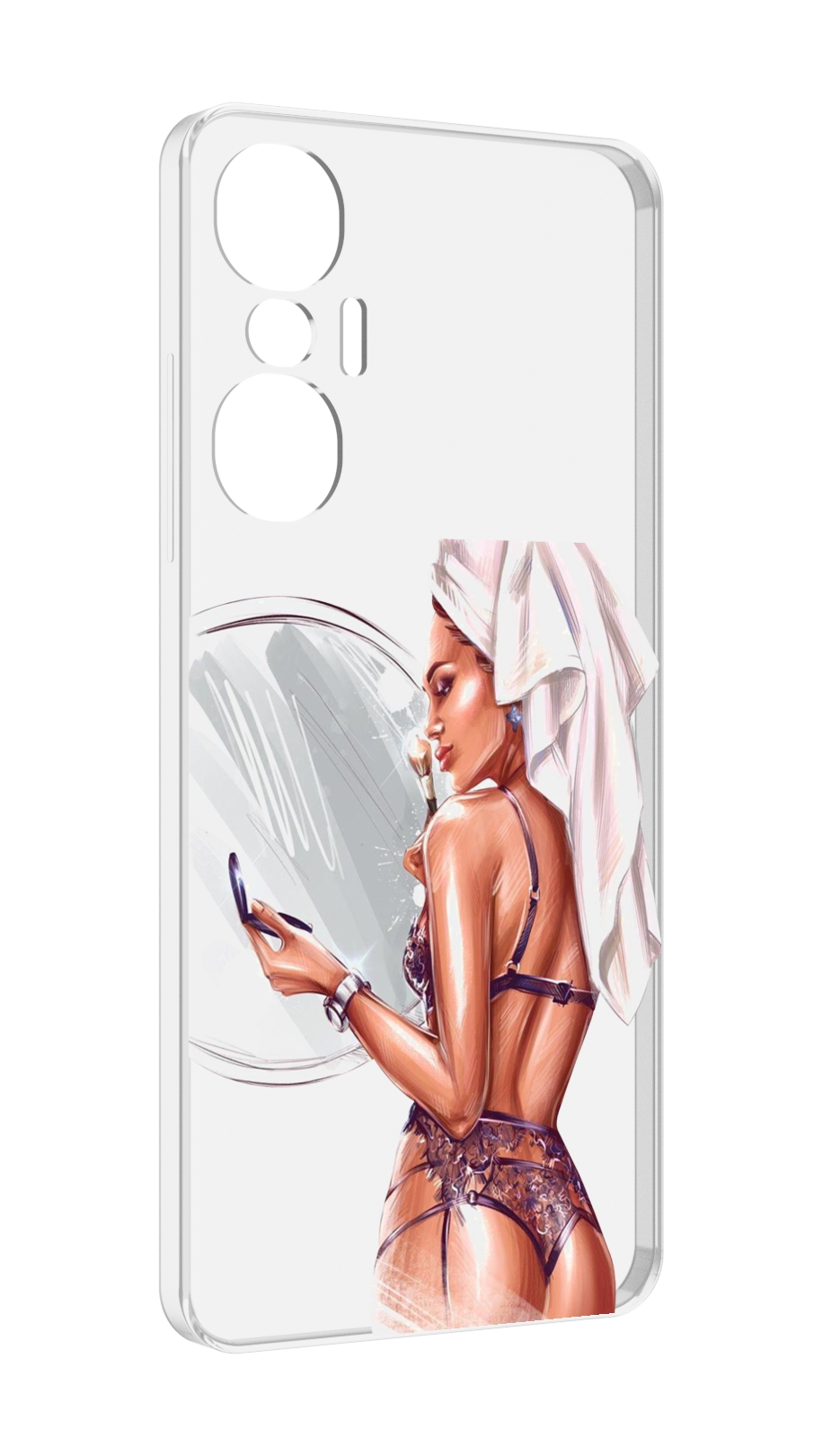 

Чехол MyPads Девушка-с-полотенцем женский для Infinix Hot 20S противоударный, Tocco