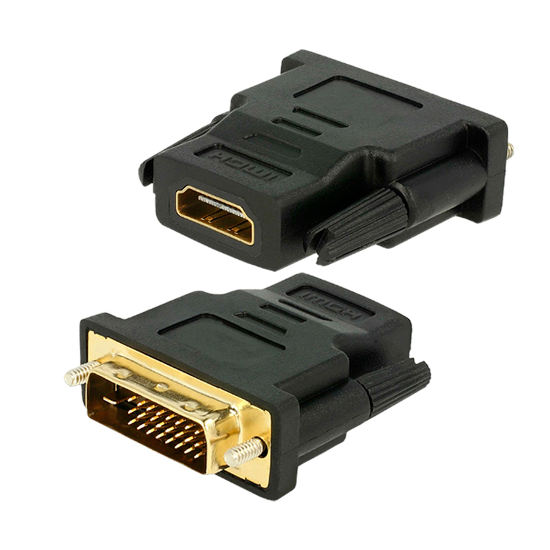 

Переходник Greenconnect DVI-D - HDMI вилка-розетка м (GCR-CV105) черный