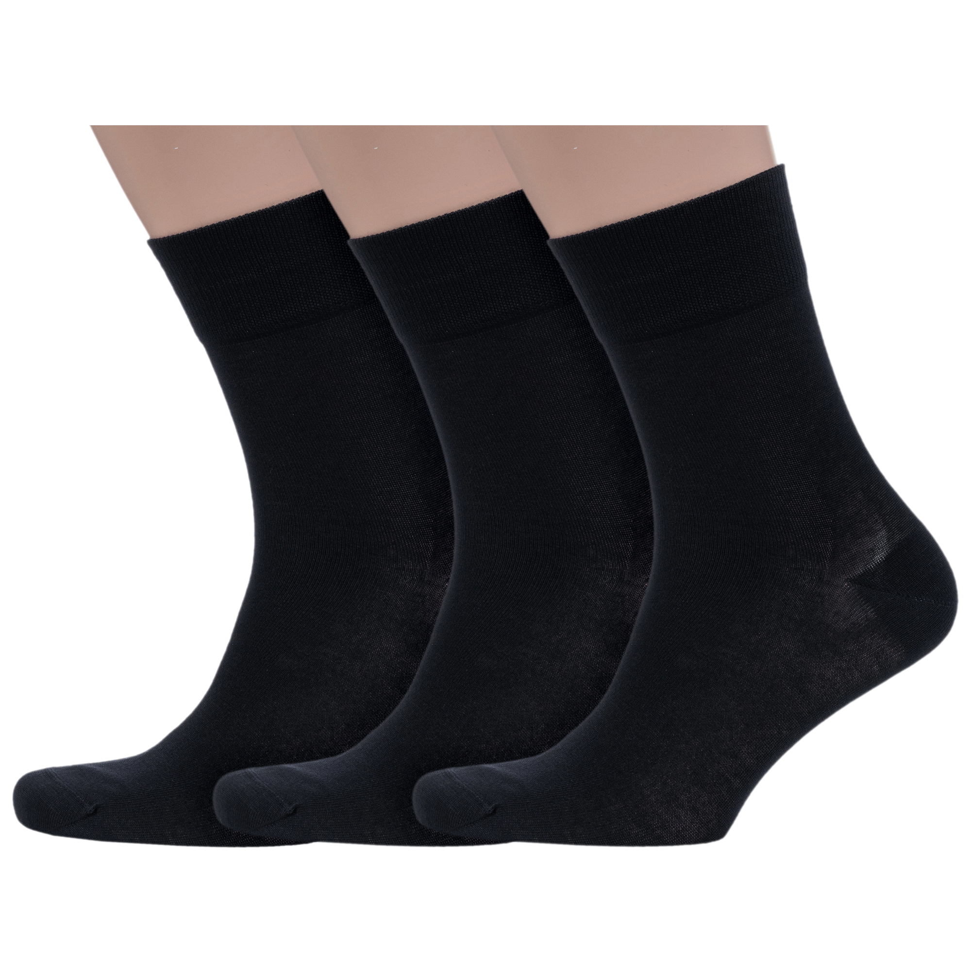 

Комплект носков мужских Grinston socks 3-15D1 черных 27, 3-15D1