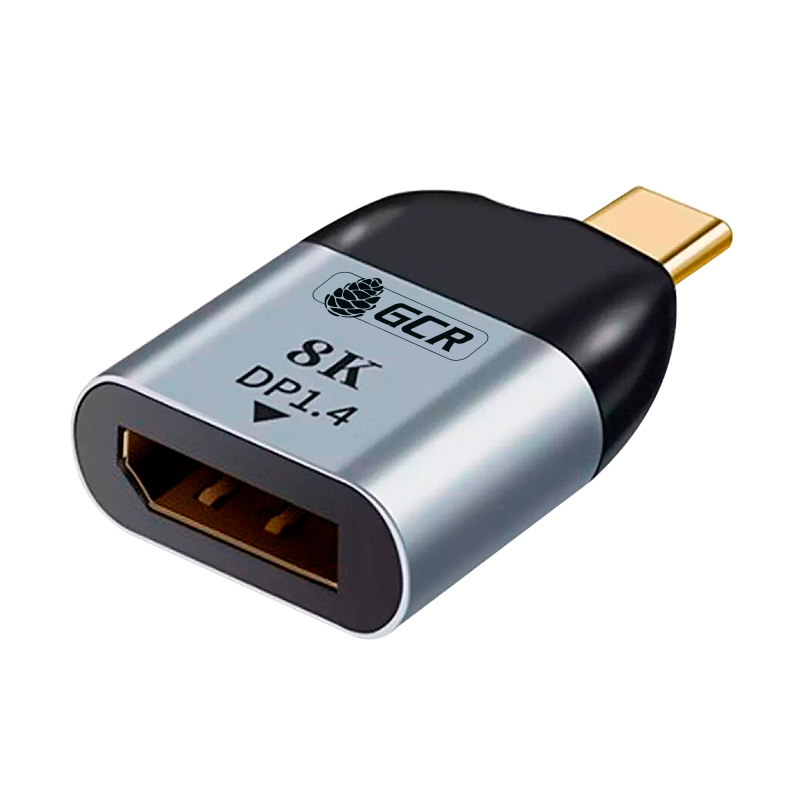 Переходник Greenconnect USB Type C - Displayport вилка-розетка м (GCR-53390) серый, черный 100064120088 серый,  черный