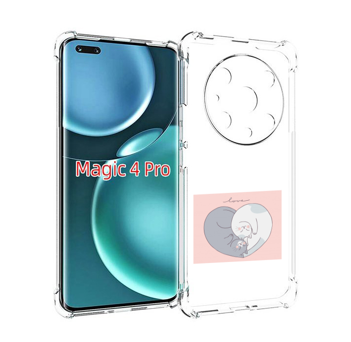 

Чехол MyPads котики-в-форме-сердца для Honor Magic4 Pro, Прозрачный, Tocco