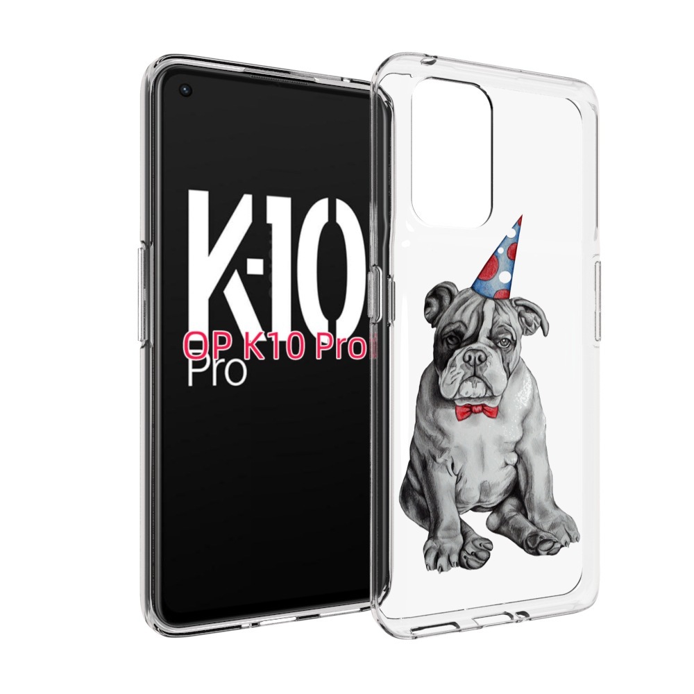 

Чехол MyPads праздничный щенок для OPPO K10 Pro, Прозрачный, Tocco