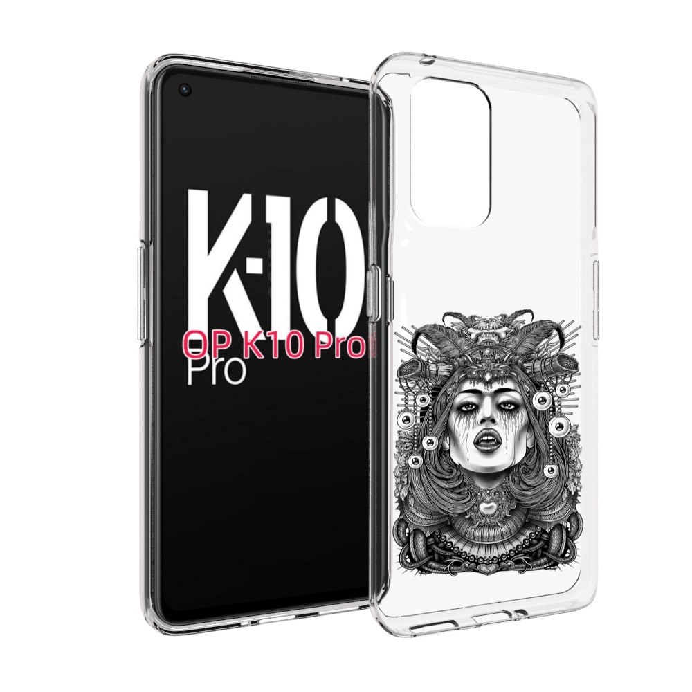 

Чехол MyPads портрет девушки черно белый для OPPO K10 Pro, Прозрачный, Tocco