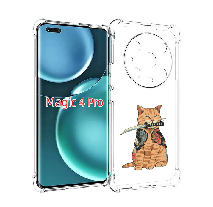 

Чехол MyPads кот-с-катаной для Honor Magic4 Pro, Прозрачный, Tocco