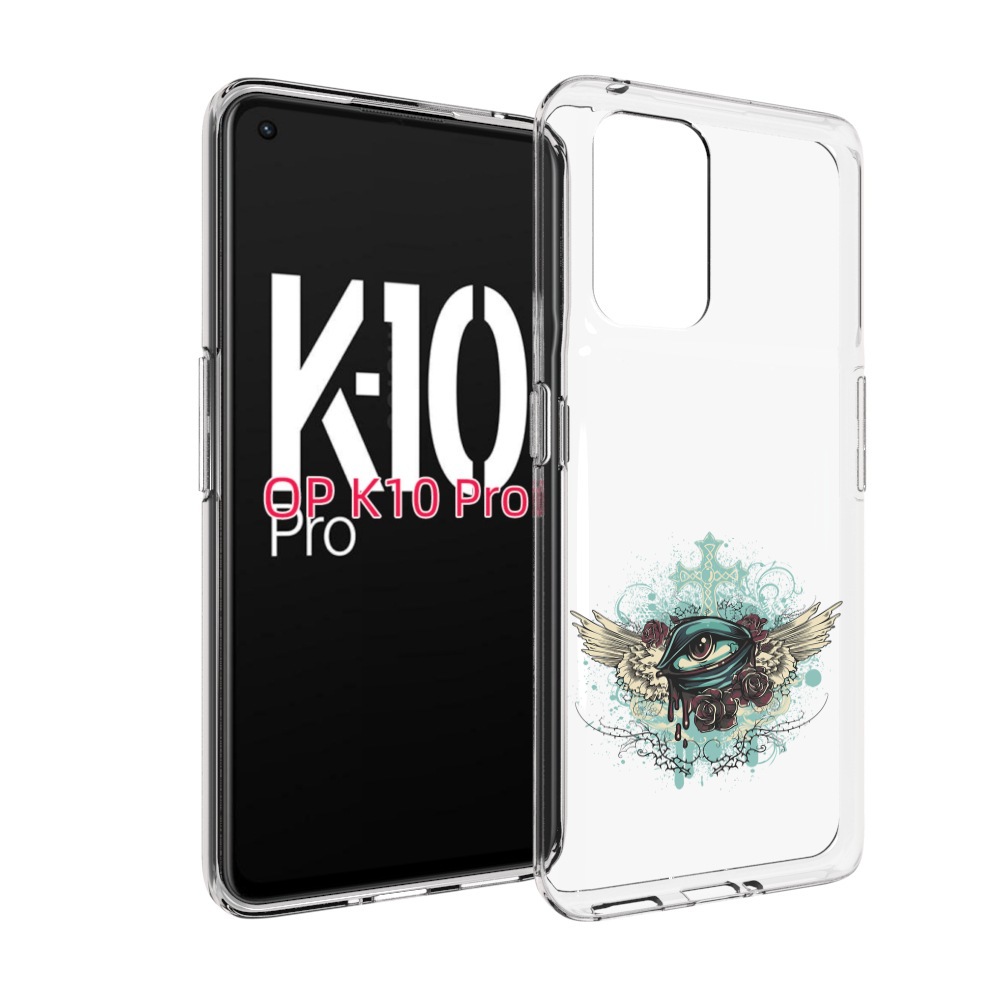 

Чехол MyPads плачущий глаз с крыльями для OPPO K10 Pro, Прозрачный, Tocco