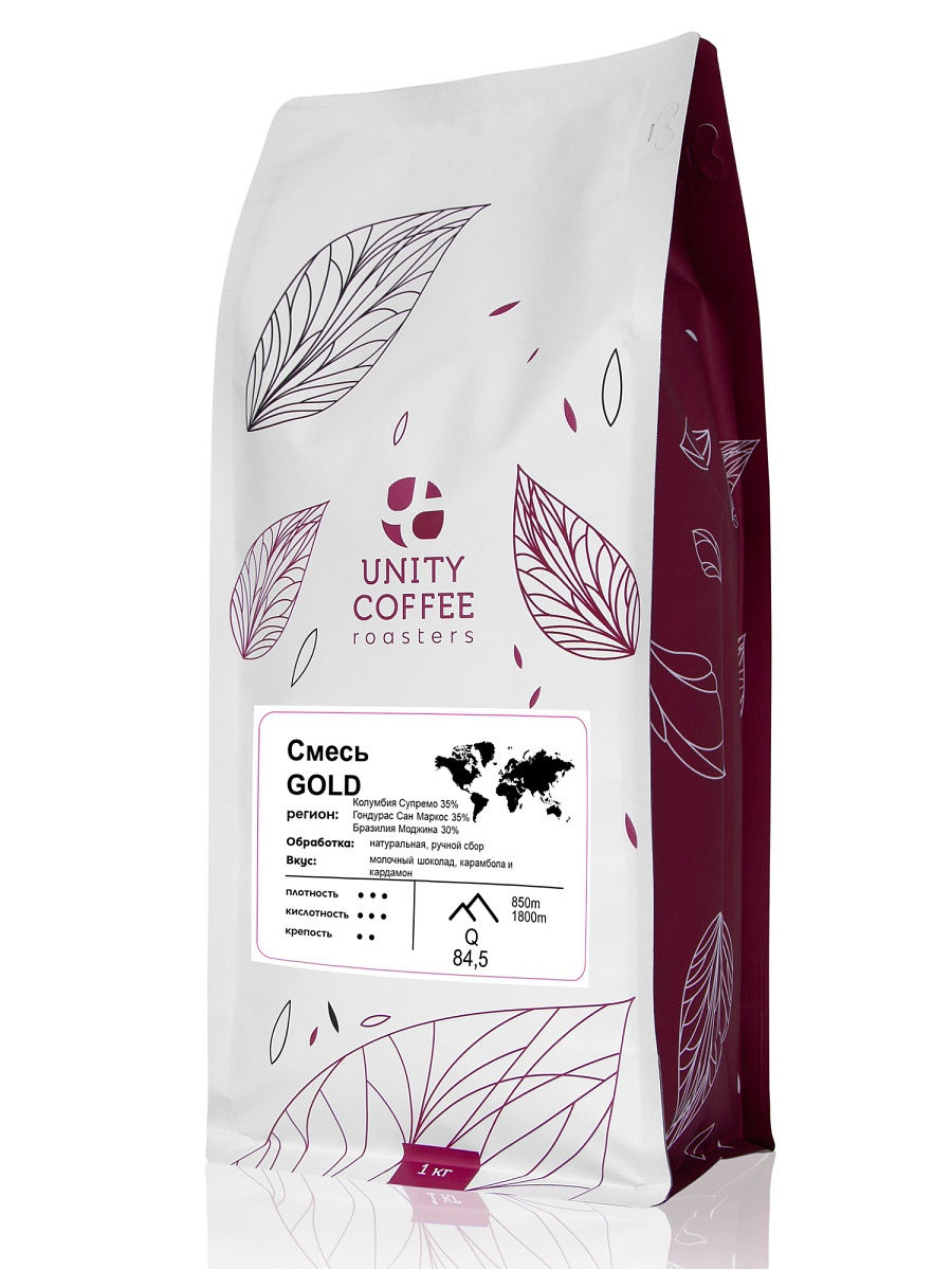 

Зерновой кофе Unity Coffee смесь Gold 1000гр