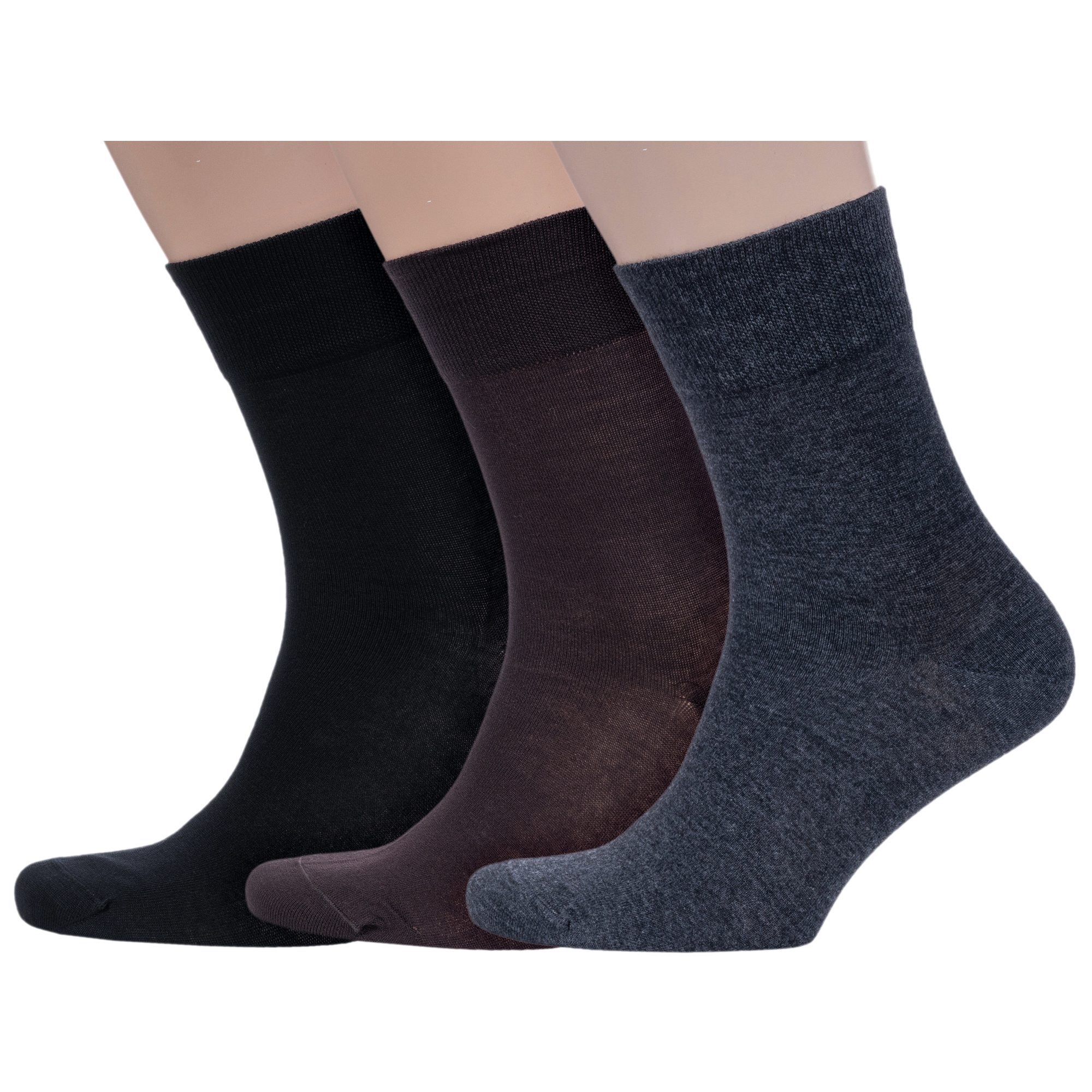 

Комплект носков мужских Grinston socks 3-15D1 черный/коричневый/серый 25, 3-15D1
