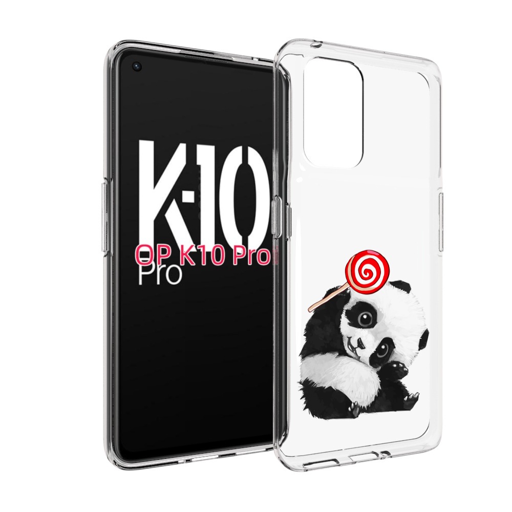 

Чехол MyPads панда с леденцом для OPPO K10 Pro, Прозрачный, Tocco