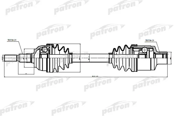 

Полуось передн прав_JEEP: COMMANDER, GRAND CHEROKEE 06-09 4WD PATRON PDS0622