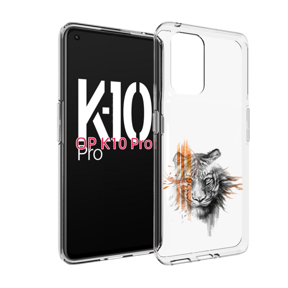 

Чехол MyPads огненный тигр для OPPO K10 Pro, Прозрачный, Tocco