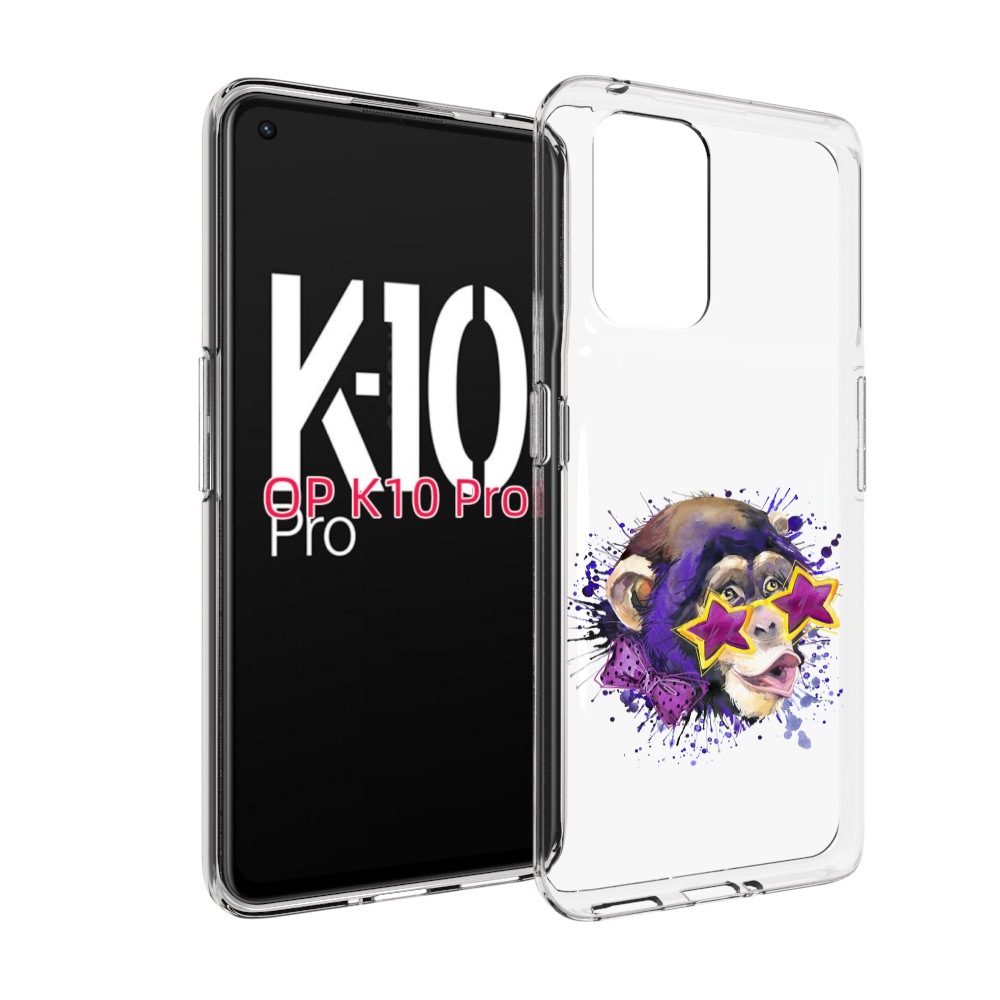 

Чехол MyPads обезьяна в очках для OPPO K10 Pro, Прозрачный, Tocco