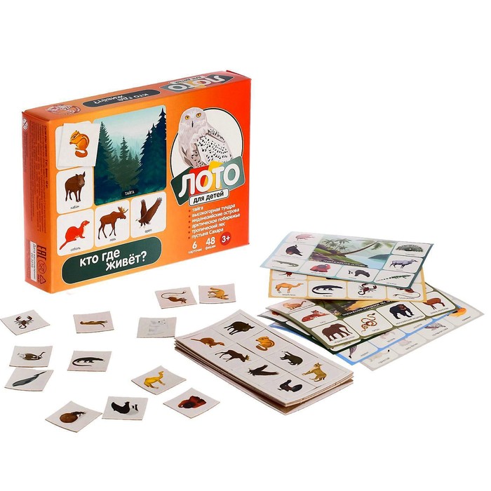 

Лото детское» Кто где живёт», МИКС(3 шт.)