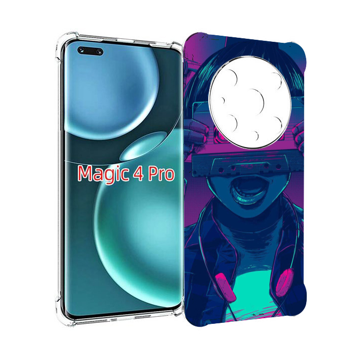 

Чехол MyPads киберпанк с кассетой для Honor Magic4 Pro, Прозрачный, Tocco