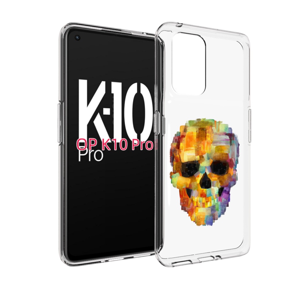 

Чехол MyPads нарисованный череп для OPPO K10 Pro, Прозрачный, Tocco