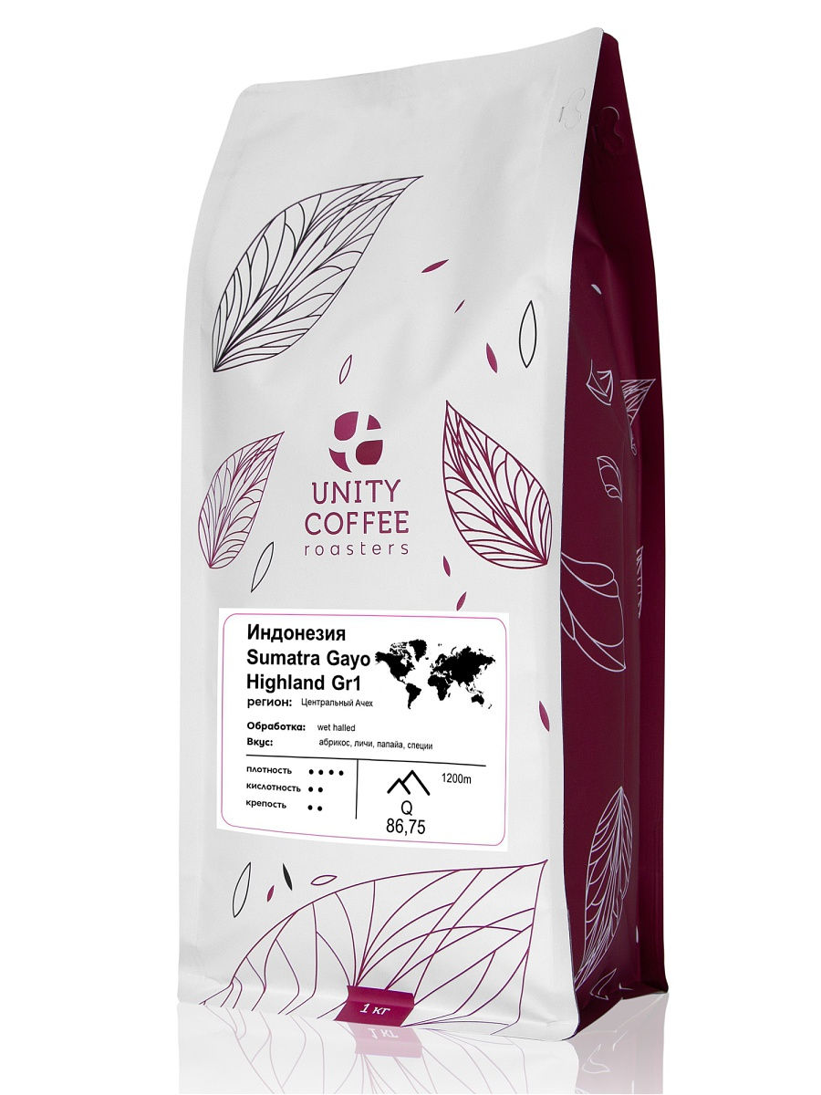 

Зерновой кофе Unity Coffee Индонезия Sumatra Gayo 1000гр