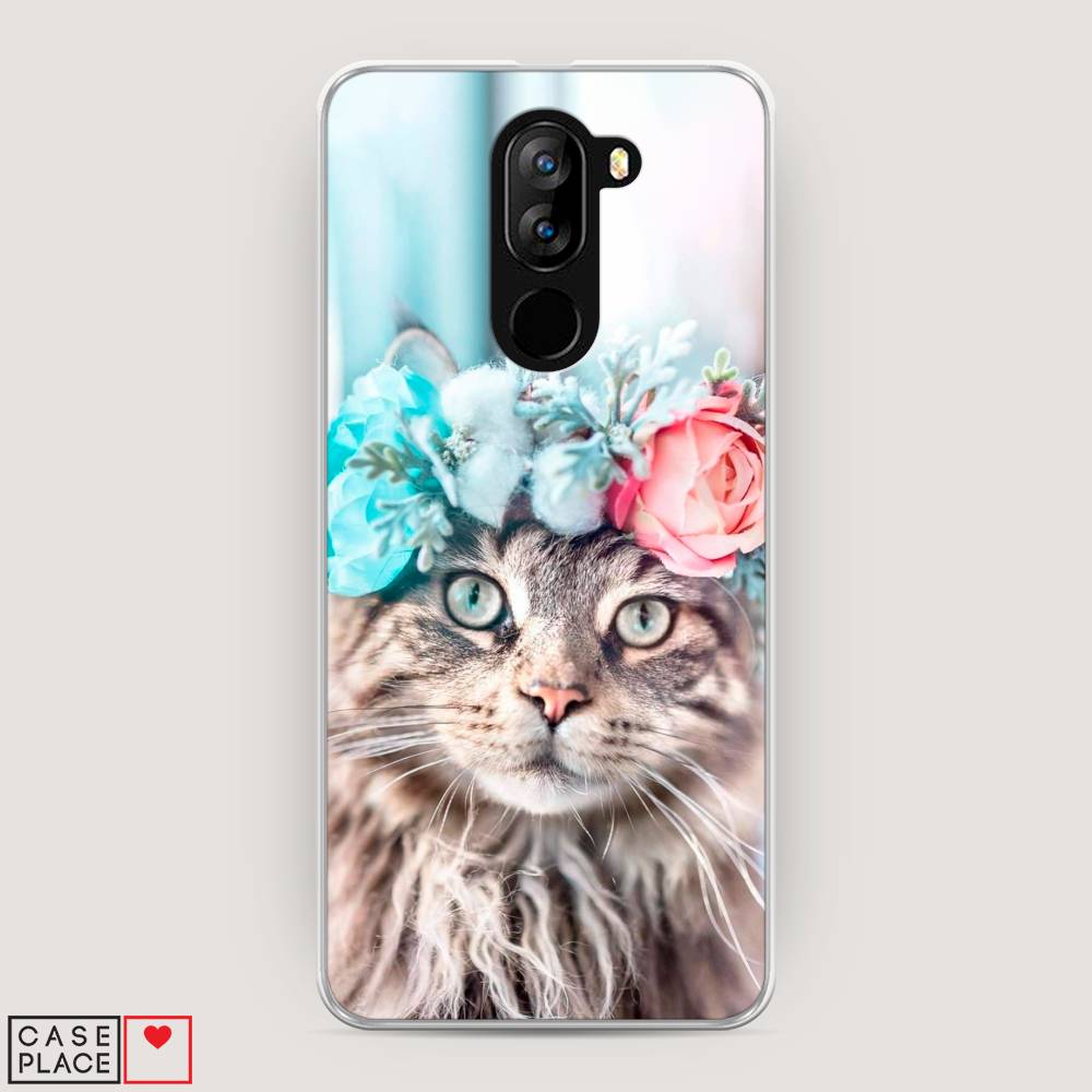 

Чехол Awog на Doogee X60L / Дуги X60L "Кот в венке", Разноцветный, 220550-2