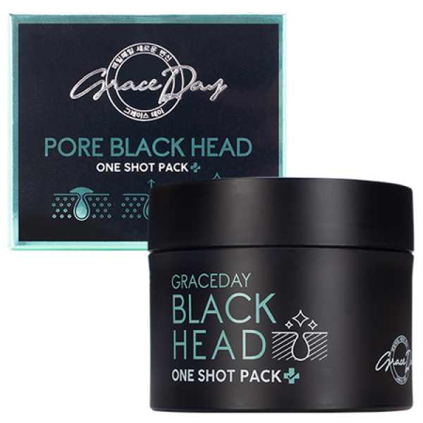 Маска Grace Day Pore Black Head One Shot Pack Очищающая с глиной от чёрных точек, 120 г invit маска для лица face black detox mask salicylic acid 2% charoal powder 50