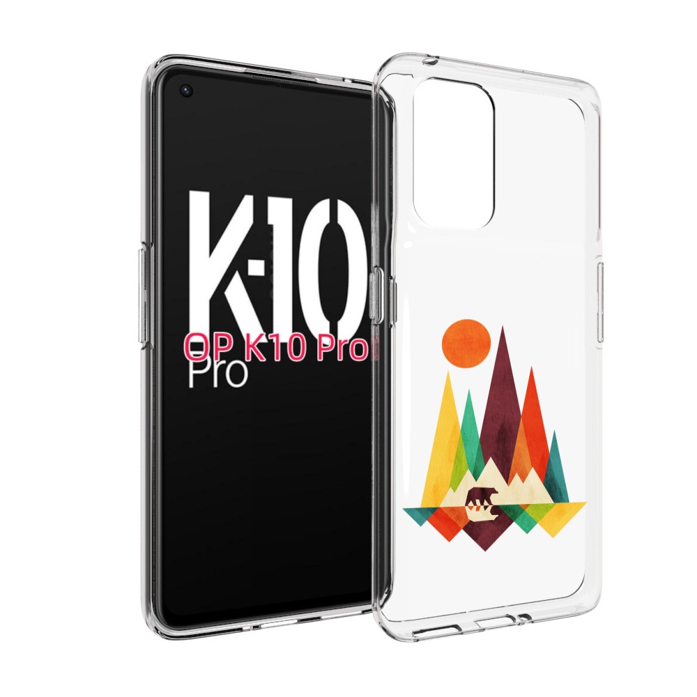 

Чехол MyPads нарисованные горы с медведем для OPPO K10 Pro, Прозрачный, Tocco