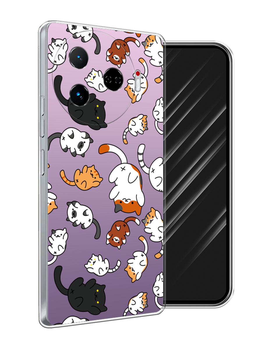 

Чехол Awog на Tecno Camon 30 Pro 5G "Котопад", Фиолетовый;белый, 305150-1