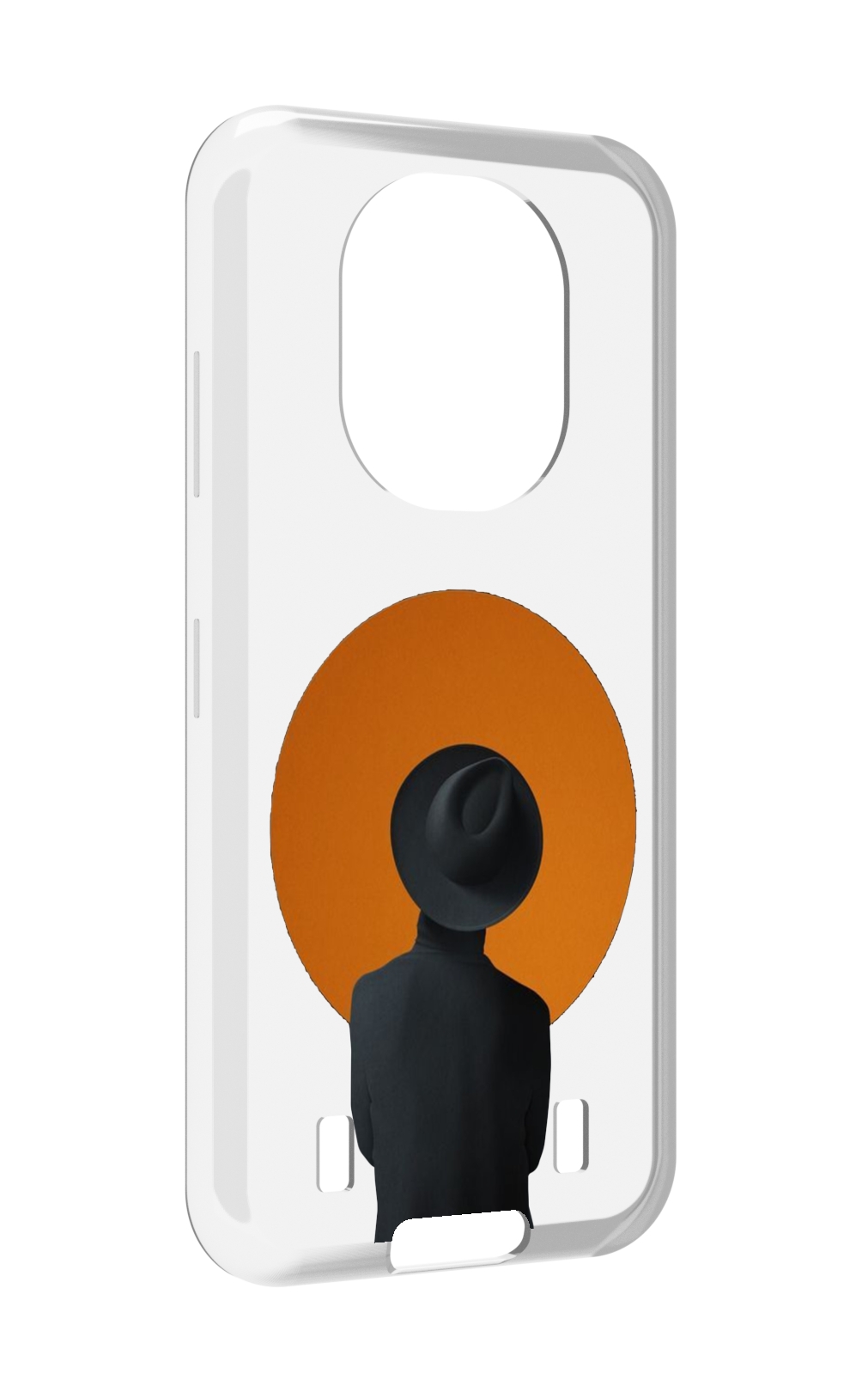 Чехол MyPads парень в шляпе в оранжевом кружке для Oukitel WP16