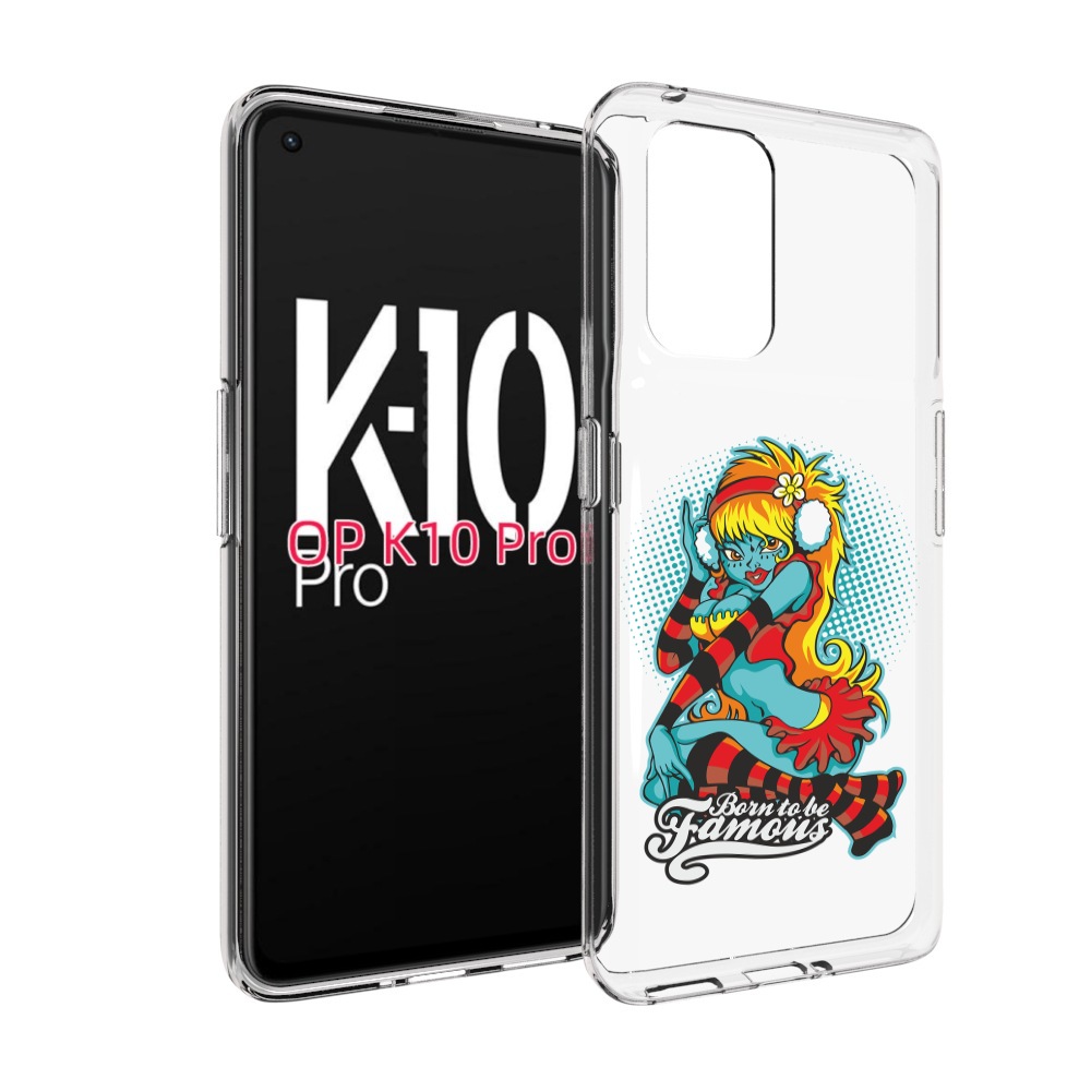 

Чехол MyPads нарисованная девушка в наушниках для OPPO K10 Pro, Прозрачный, Tocco