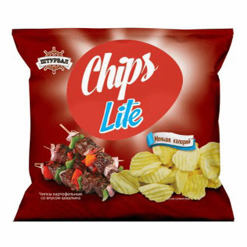 Чипсы картофельные Штурвал Lite Chips шашлык 20 г 26₽