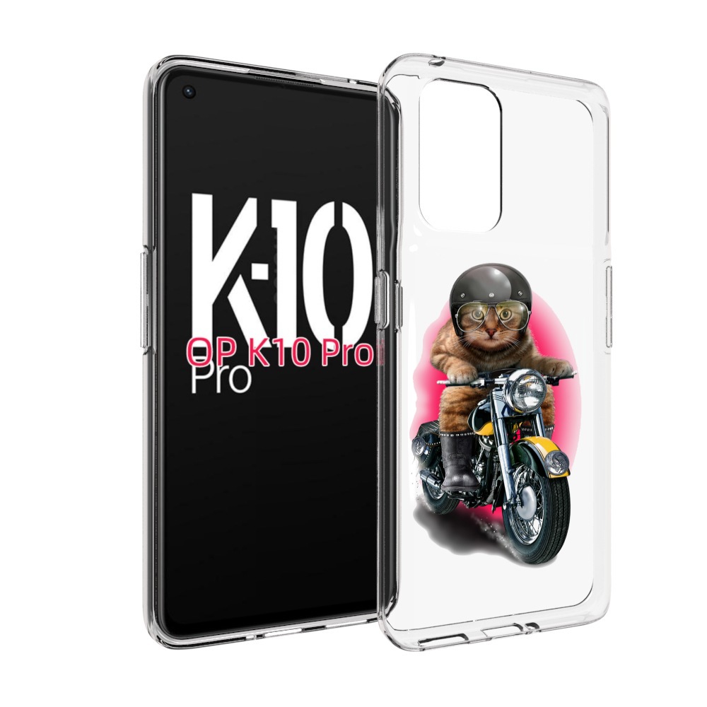 

Чехол MyPads мото-кот для OPPO K10 Pro, Прозрачный, Tocco