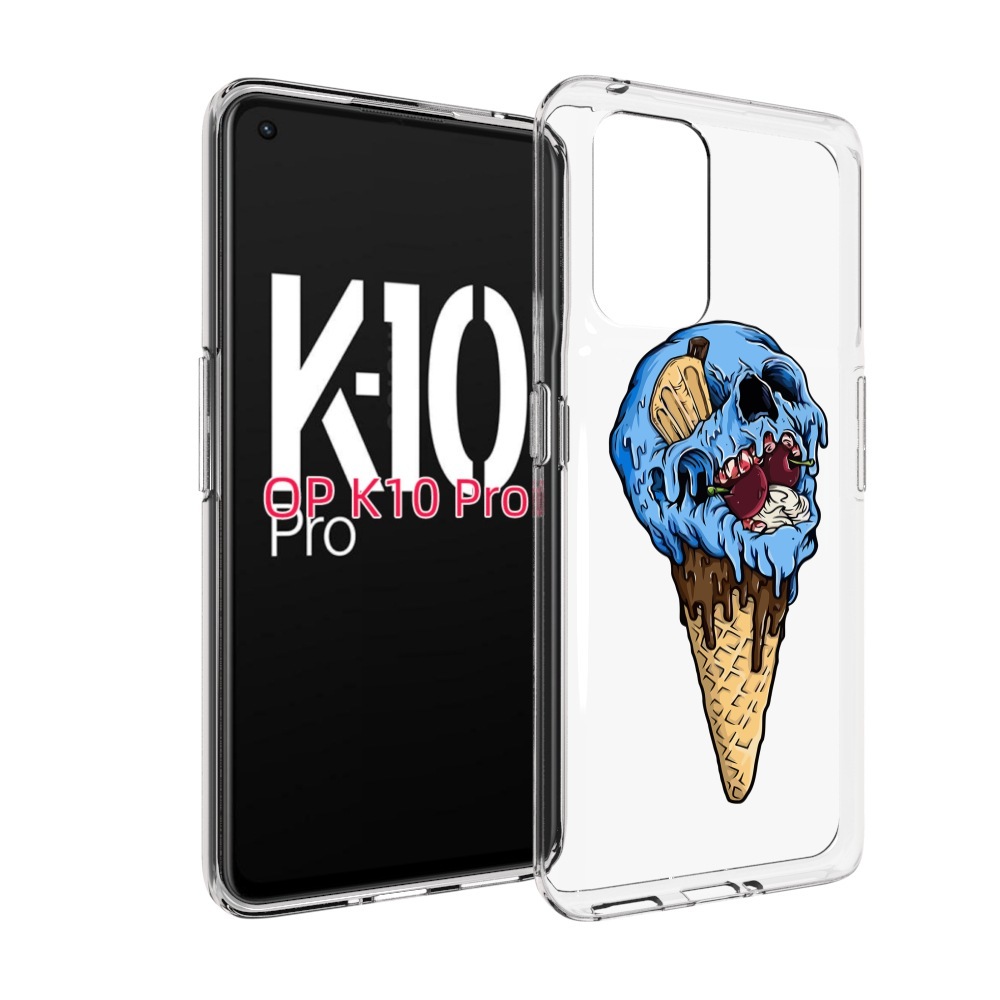 

Чехол MyPads мороженное череп для OPPO K10 Pro, Прозрачный, Tocco