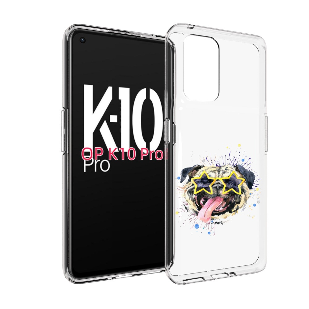 

Чехол MyPads мопс боксер для OPPO K10 Pro, Прозрачный, Tocco