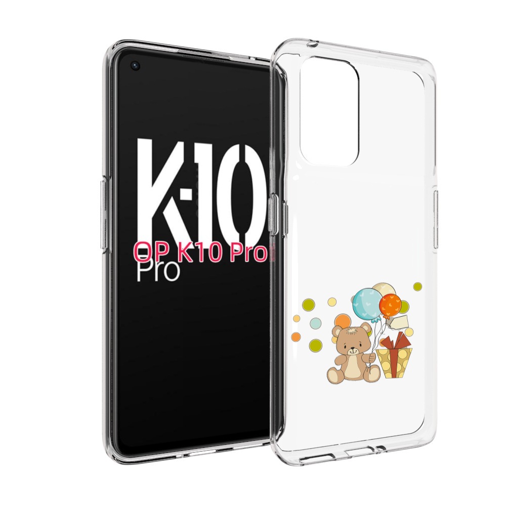 

Чехол MyPads медвеженок с подарком для OPPO K10 Pro, Прозрачный, Tocco