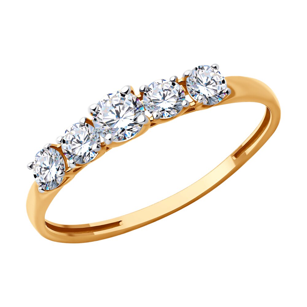 

Кольцо из золота р.  Diamant 51-110-02274-1, фианит, 51-110-02274-1