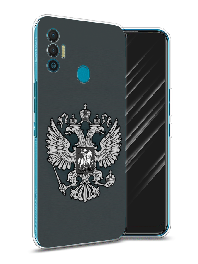 

Чехол Awog на Tecno Spark 7 "Герб России серый", Разноцветный, 301050-5