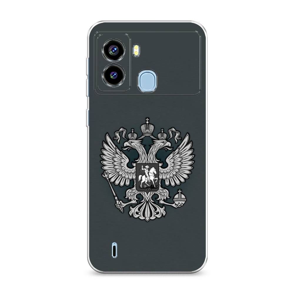 фото Силиконовый чехол "герб россии серый" на tecno pop 6 awog