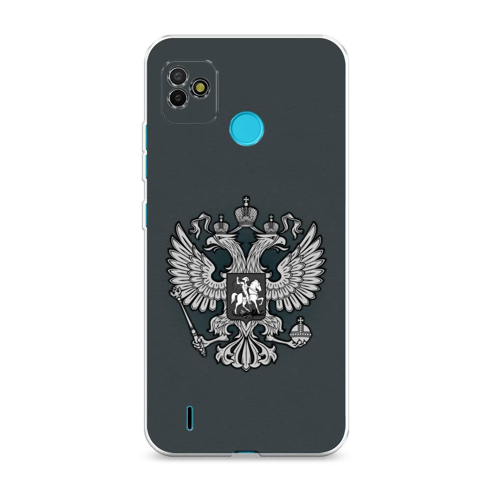 фото Силиконовый чехол "герб россии серый" на tecno pop 5 awog