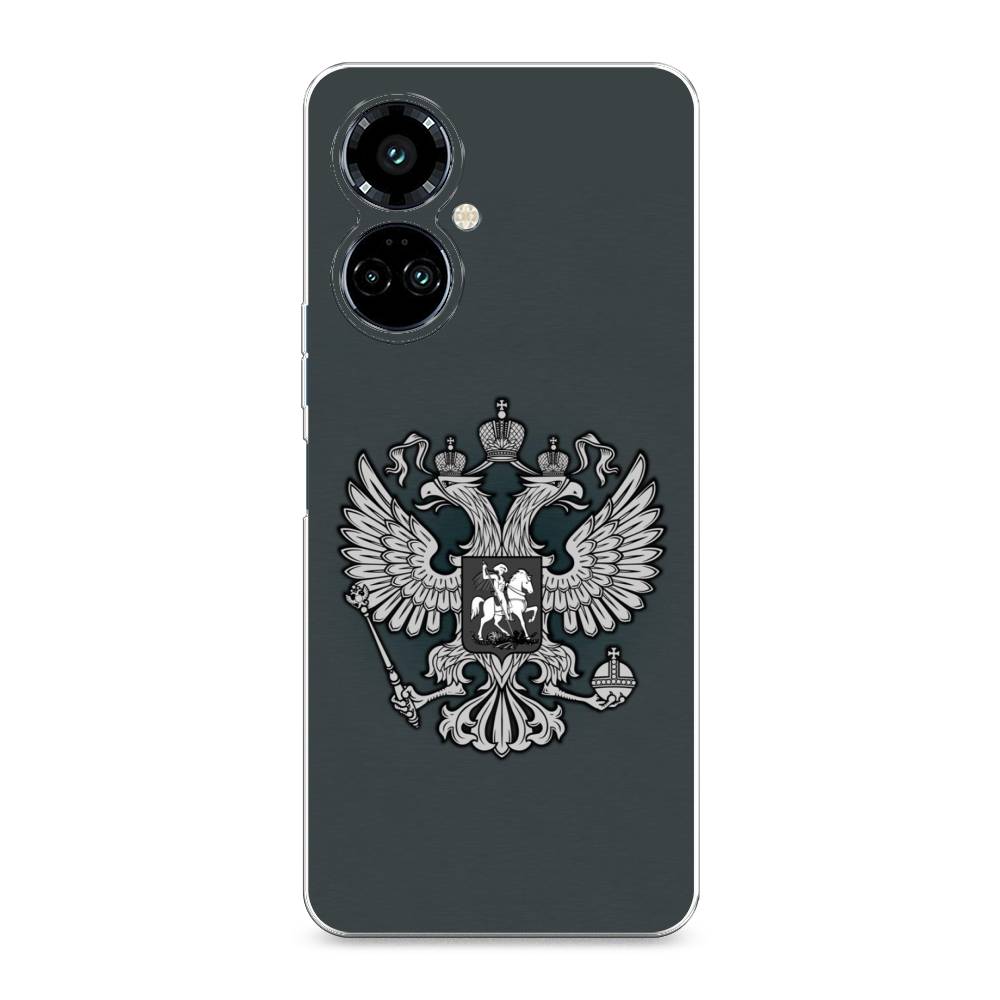 

Силиконовый чехол "Герб России серый" на Tecno Camon 19 Pro