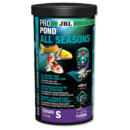 

Основной корм для карпов JBL ProPond All Seasons S, палочки 15-35 см