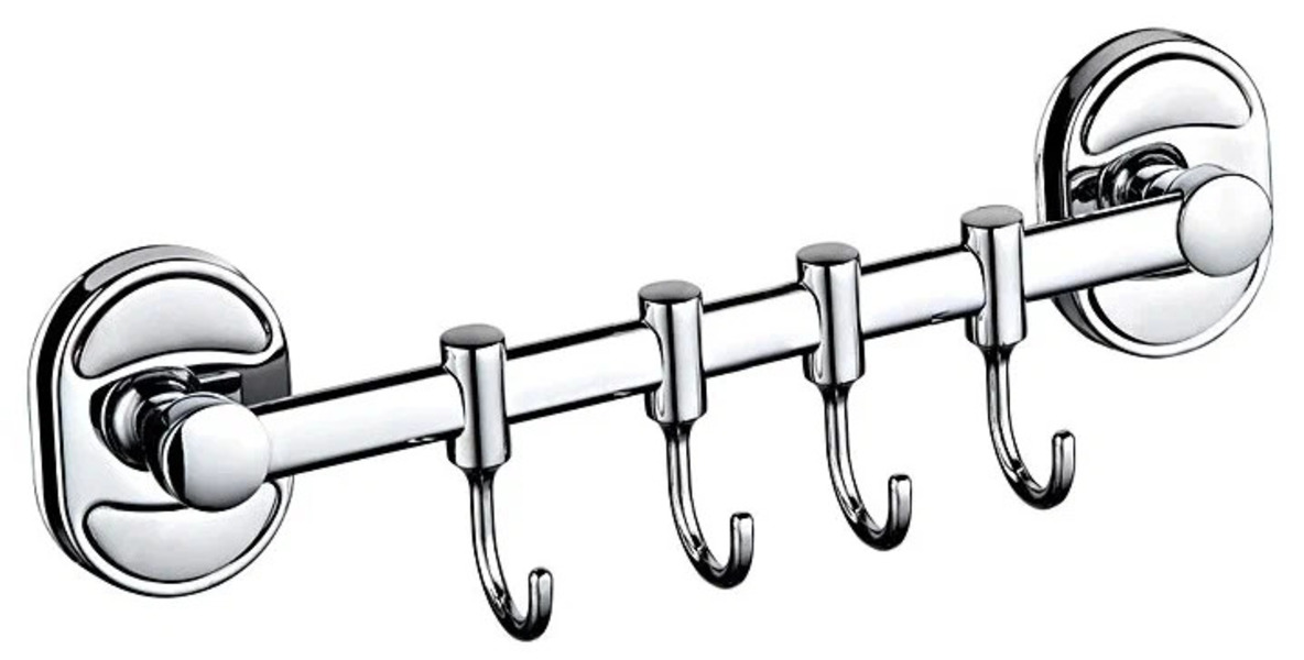 Вешалка с крючками для ванной Frap F1915-4, 4 крючка, хром