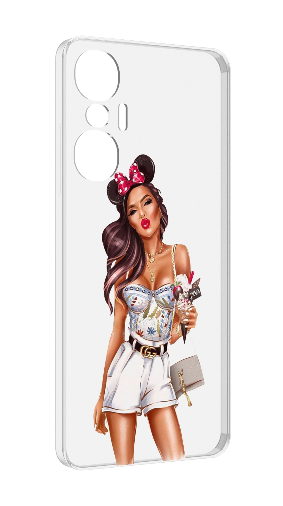 

Чехол MyPads Девушка-микки для Infinix Hot 20S противоударный, Tocco