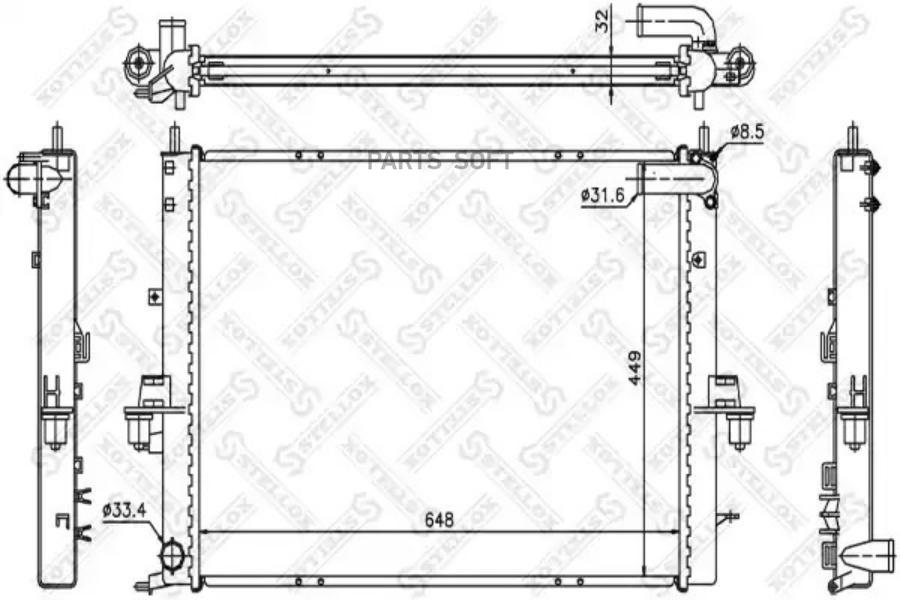 STELLOX 10-26282-SX радиатор системы охлаждения Rover 75 1.8-2.5 V6 99> 1шт