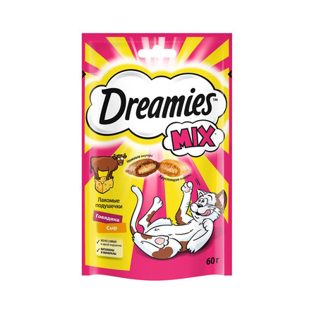 фото Лакомство для кошек dreamies mix говядина с сыром 60 г