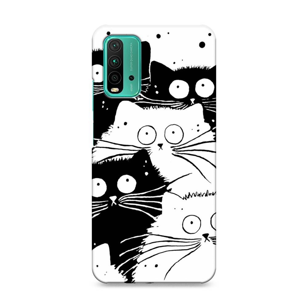 

Пластиковый чехол "Коты черно-белые" на Xiaomi Redmi 9T, 39820-1