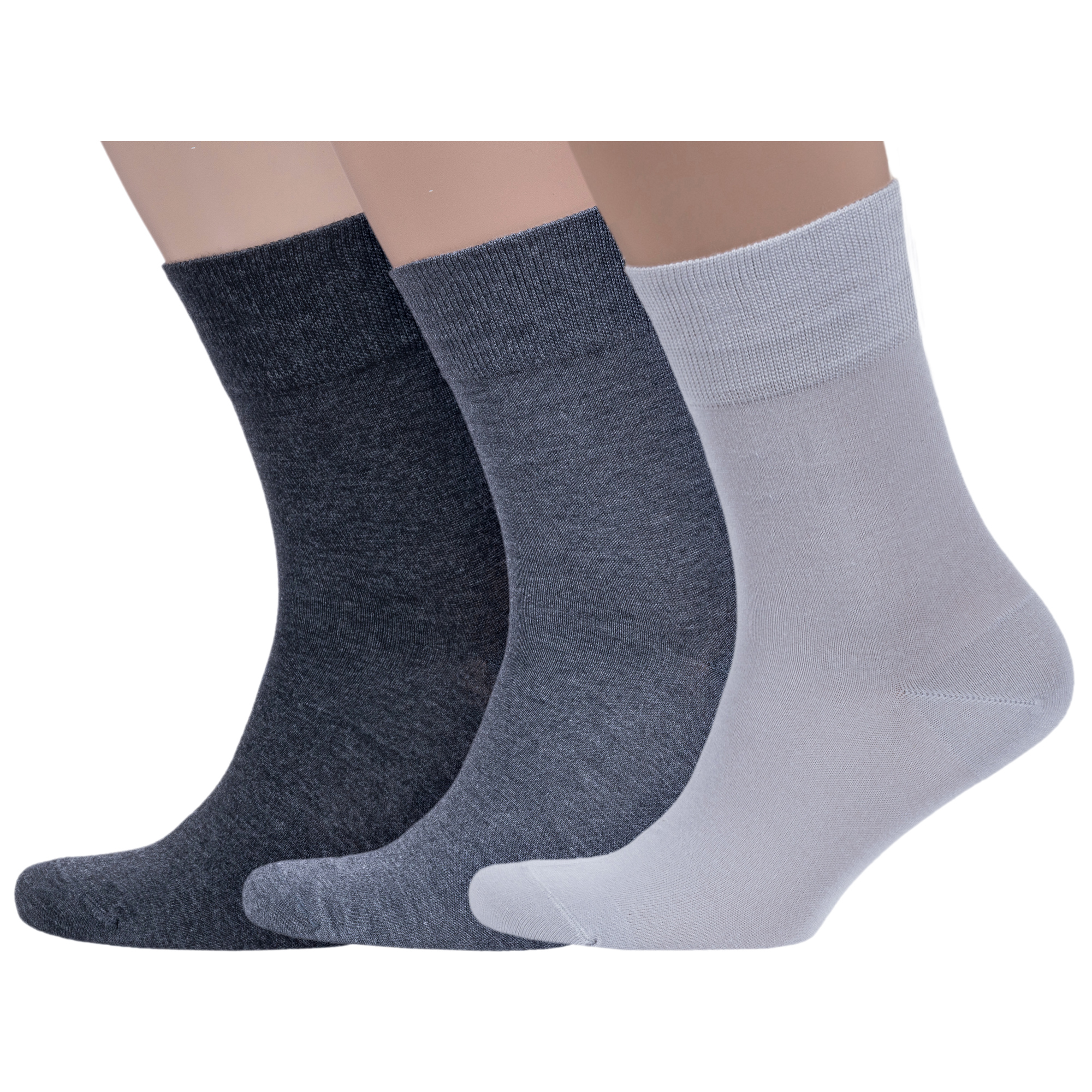 

Комплект носков мужских Grinston socks 3-15D1 серых 25, Серый, 3-15D1