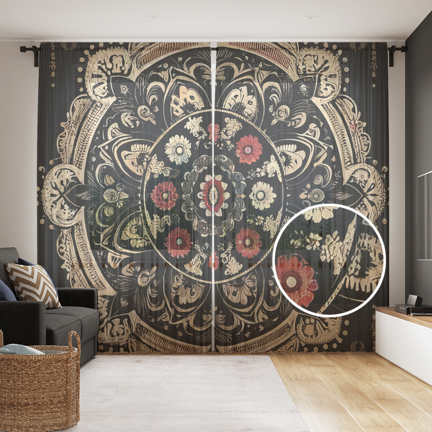 

Тюль JoyArty Темный стиль в узорах 290x265, tul_sd3331_145x265