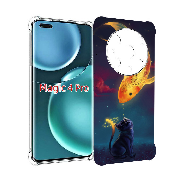 

Чехол MyPads золотая-рыбка-часовая для Honor Magic4 Pro, Прозрачный, Tocco