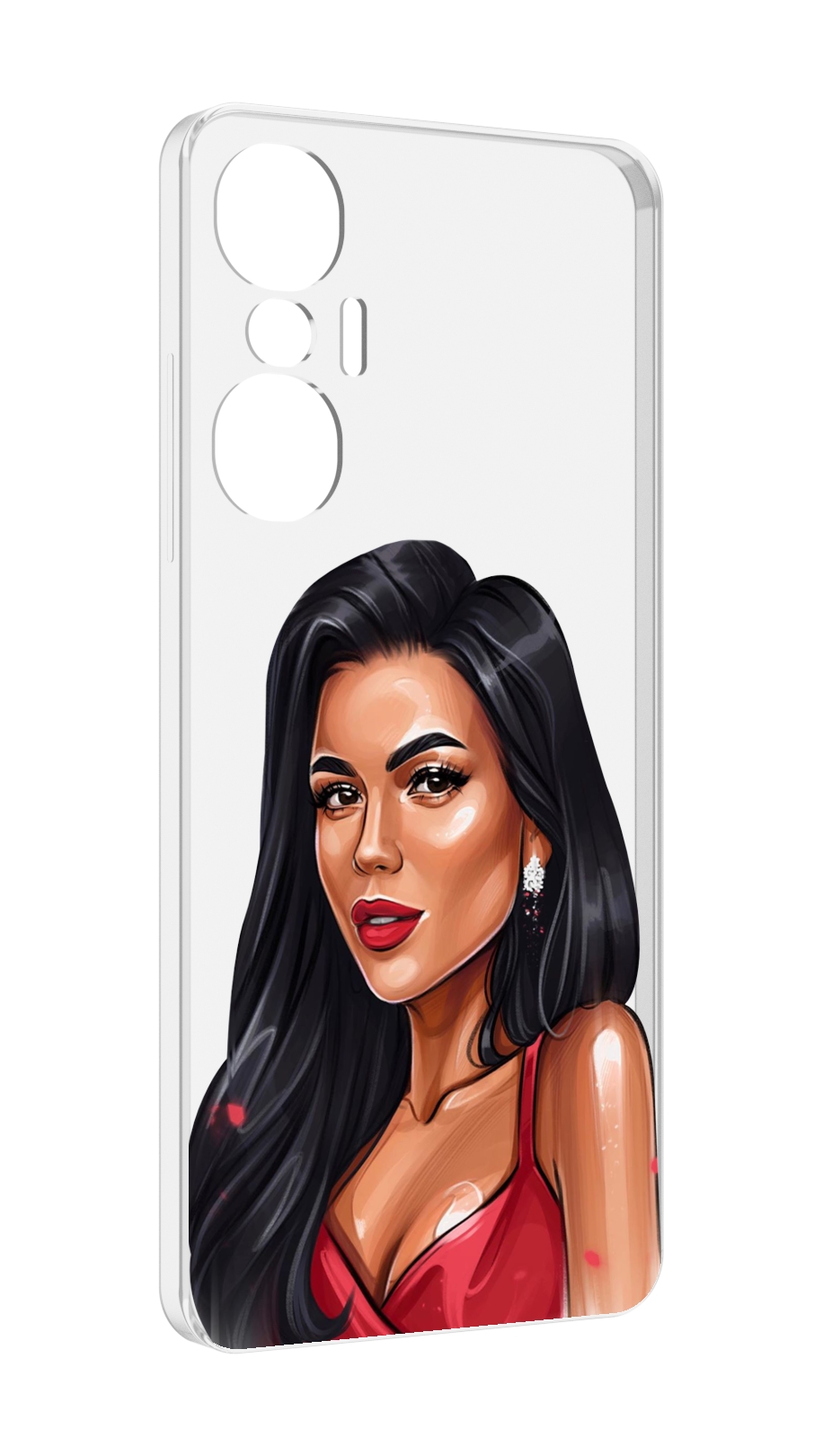 

Чехол MyPads Брюнетка-в-красном-платье для Infinix Hot 20S противоударный, Tocco