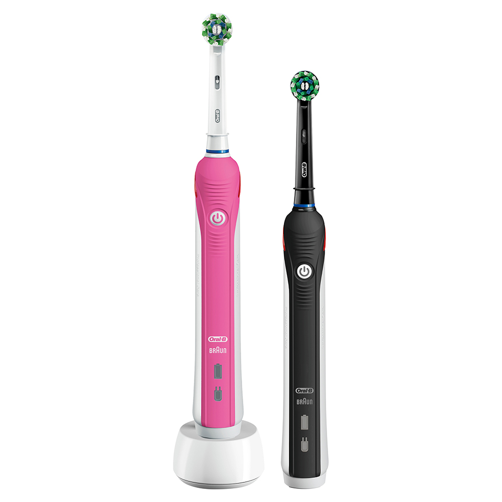 фото Электрическая зубная щетка oral-b smart 4 4900 d601.525.3h black/pink 2шт