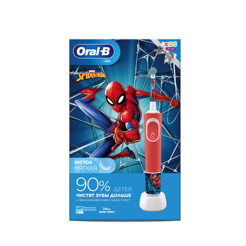 фото Электрическая зубная щетка oral-b vitality kids spiderman "человек-паук" d100.413.2k